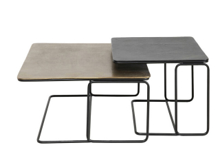 Diego set 2 konferenčných stolíkov hnedá/čierna