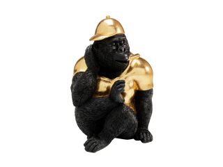 Glam Gorilla dekorácia čierno-zlatá 26 cm