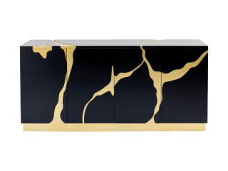 Cracked komoda čierna