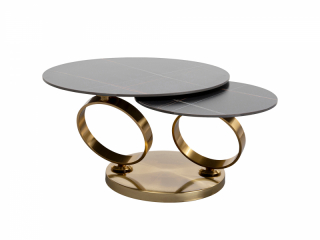 Beverly konferenčný stolík zlatý 133x80 cm