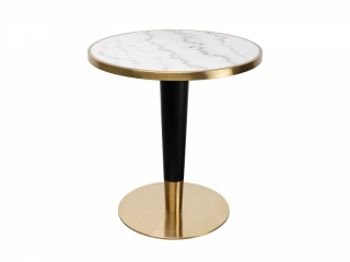 Amalia Bistro stolík bielo-zlatý Ø70 cm