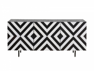 Arctic komoda bielo-čierna