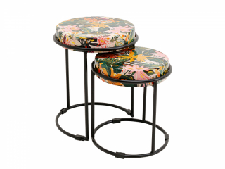 Jungle set 2 príručných stolíkov viacfarebný