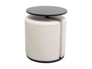 Better Together príručný stolík s taburetkou bielo-čierny