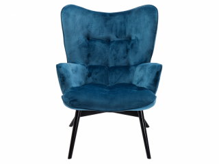 Black Vicky kreslo zamatové modro-zelené