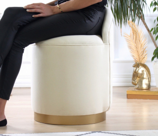 ASIR Taburette DOVER krémová obr-2