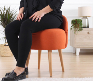 ASIR Taburet CORVILE oranžový obr-2