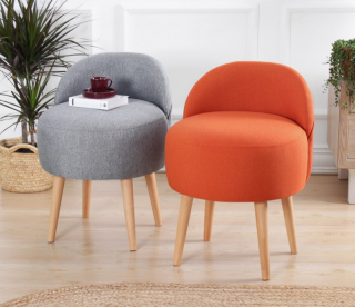 ASIR Taburet CORVILE oranžový obr-4