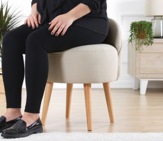 ASIR Taburet CORVILE krémový obr-3