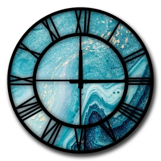 ASIR Nástenné hodiny 50 cm modré obr-1