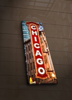 ASIR Obraz na plátne CHICAGO s LED podsvietením 30 cm obr-2