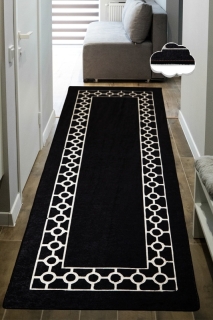 ASIR Koberec 80 x 200 WHITE FRAME čierny