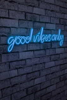 ASIR Nástenná dekorácia s LED podsvietením GOOD VIBES ONLY modrá 79 cm obr-2