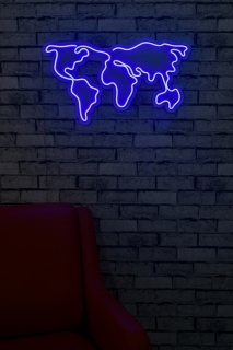 ASIR Nástenná dekorácia KONTINENT s LED podsvietením fialová obr-2