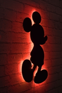 ASIR Nástenná dekorácia MICKEY MOUSE s LED podsvietením 30 cm červená obr-1