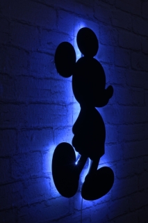 ASIR Nástenná dekorácia MICKEY MOUSE s LED podsvietením 30 cm modrá obr-1