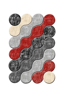 ASIR Koberec 60 x 100 ROUNDS čierny, červený obr-1