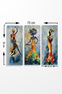 ASIR Súbor obrazov AFRICKÉ ŽENY 70 cm MDF obr-1