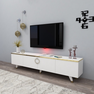 ASIR TV stolík LUXIA biele zlato obr-2