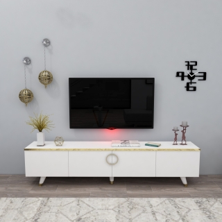 ASIR TV stolík LUXIA biele zlato obr-4