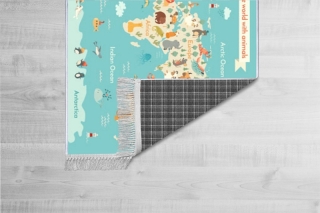 ASIR Koberec 100 x 150 MAPA SVETA modrá obr-3