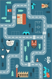 ASIR Koberec 120 x 180 CITY modrý obr-1