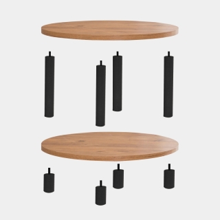 ASIR Konferenčný stolík ROBY atlantic pine black obr-2