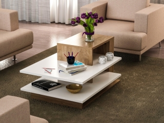 ASIR Konferenčný stolík VENUS biely orech