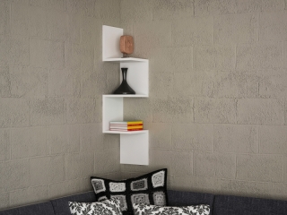 ASIR Nástenná polica CORNER biela