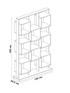 ASIR Regál EDGE biely, čierny obr-2