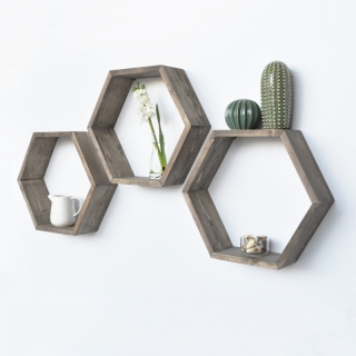 ASIR Nástenná polica HEX001 orech