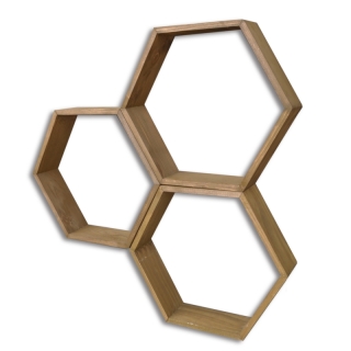 ASIR Nástenná polica HEX001 orech obr-1