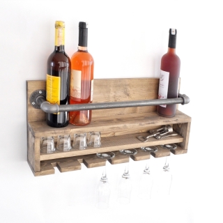 ASIR Nástenná polica BORURAF 216 orech čierna obr-2