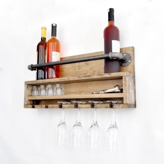 ASIR Nástenná polica BORURAF 216 orech čierna obr-3