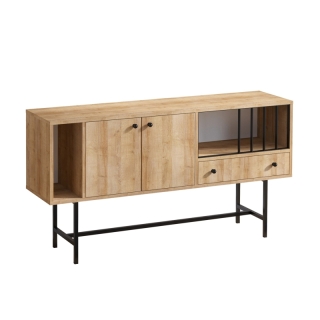 ASIR Komoda FREYA dub, čierna obr-1