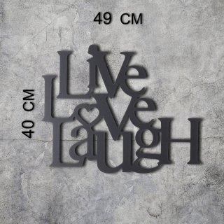 ASIR Kovová dekorácia na stenu LIVE LAUGH LOVE 40 cm obr-2