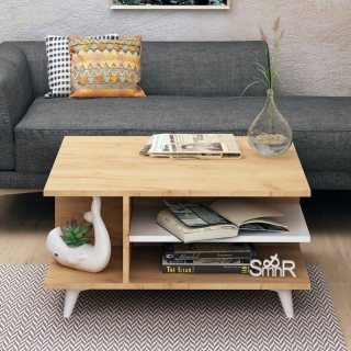 ASIR Konferenčný stolík SKULL dub biely