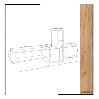 ASIR TV stolík KUMKUAT dub biely obr-4