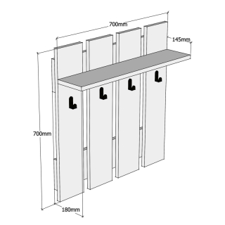 ASIR Vešiak do predsiene CARINA, biely obr-3