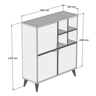 ASIR Skriňa PULSE biela, orech obr-4