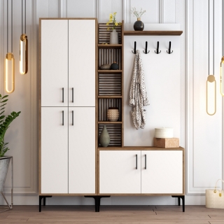 ASIR Predsieňová stena VIYANA orech, biela obr-2