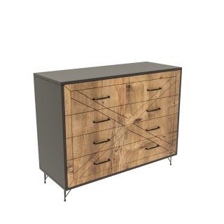 ASIR Komoda COMFORT antracit, borovica obr-1