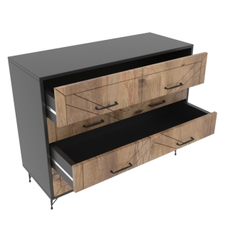 ASIR Komoda COMFORT antracit, borovica obr-2
