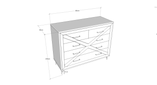 ASIR Komoda COMFORT antracit, borovica obr-3