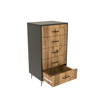 ASIR Komoda PLANET antracit, borovica obr-2