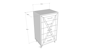 ASIR Komoda PLANET antracit, borovica obr-3