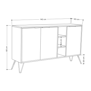 ASIR Komoda CLARA dub, antracit obr-3