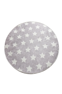 ASIR Koberec 140 cm STARS sivý, biely obr-1