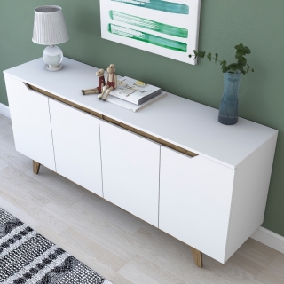 ASIR Komoda MODERN biela, orech obr-4