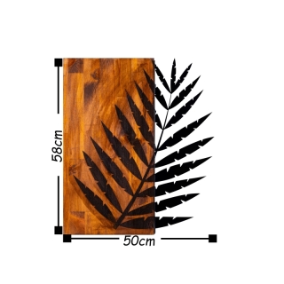 ASIR Dekoratívny obraz LIST drevo, kov 50 cm obr-2